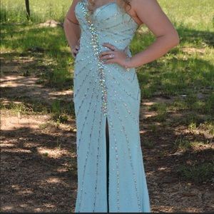 MINT SEQUIN PROM DRESS
